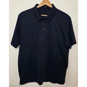 Theory Women's Navy Blue Modern‎ Minimalist Polo Shirt Size Large